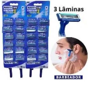 Aparelho de barbear com 24 UNIDADES COM 3 lâminas