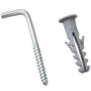 Gancho em L com bucha 8mm com 8 unidades