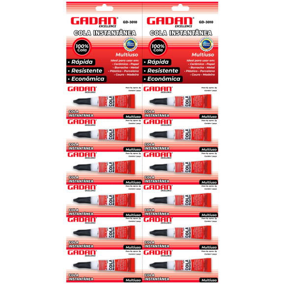 Super cola Bond 3g cartela com 12 unidades