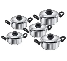 CONJUNTO DE CAÇAROLAS 5 PCS MRCOOK 16-24 POLIDA